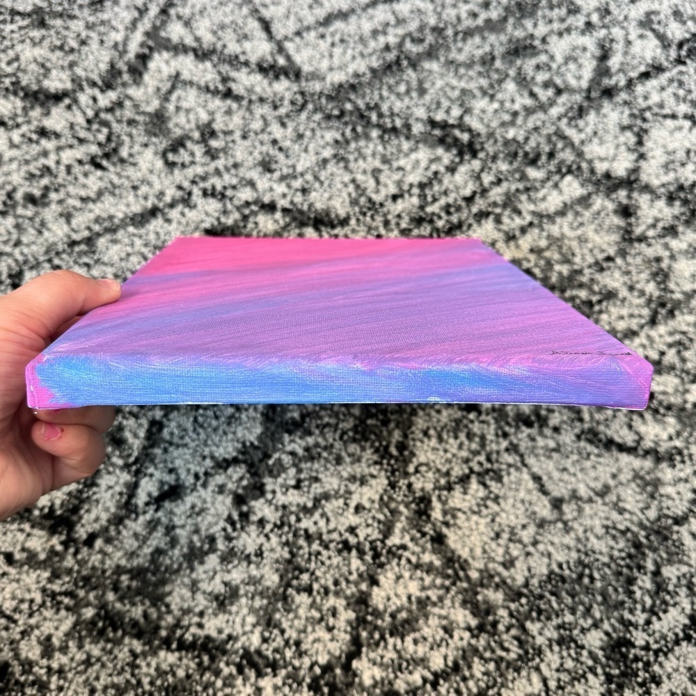 Pink and Purple Abstract Canvas Art - Picture 5 of 6